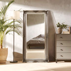 Silver Wooden Frame Wall Mirror