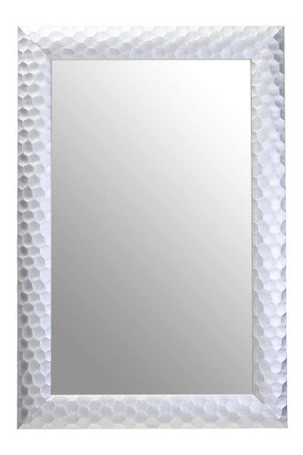 60x90cm Honeycomb Silver Frame Wall Mirror