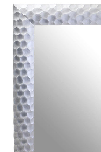 60x90cm Honeycomb Silver Frame Wall Mirror