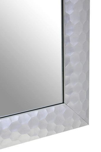 60x90cm Honeycomb Silver Frame Wall Mirror