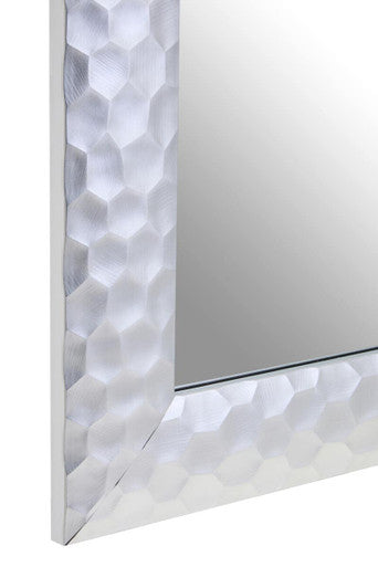 60x90cm Honeycomb Silver Frame Wall Mirror