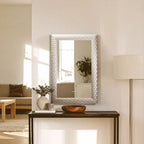 60x90cm Honeycomb Silver Frame Wall Mirror