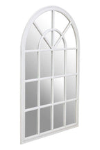 White Arched Wooden Frame Wall Mirror | Lovida
