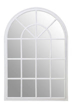 White Arched Wooden Frame Wall Mirror | Lovida