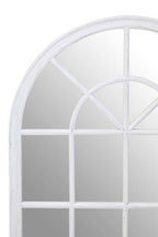 White Arched Wooden Frame Wall Mirror | Lovida