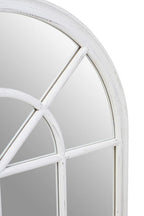 White Arched Wooden Frame Wall Mirror | Lovida