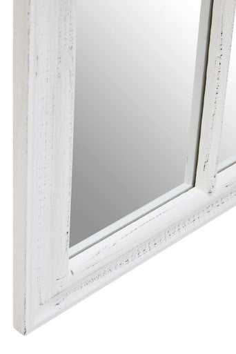 White Arched Wooden Frame Wall Mirror | Lovida