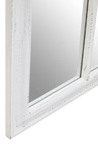 White Arched Wooden Frame Wall Mirror | Lovida