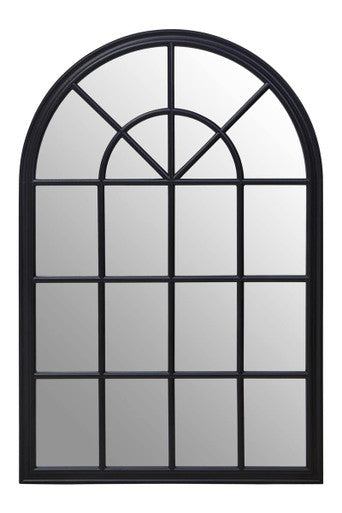 Black Arched Wooden Frame Wall Mirror | Lovida