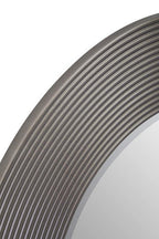 Grey Ribbed Round Wall Mirror