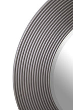 Grey Ribbed Round Wall Mirror
