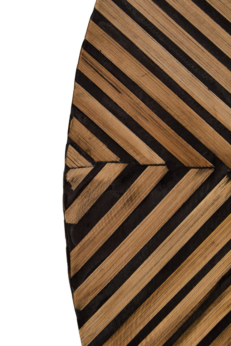 Bamboo Inlay Round Wall Mirror