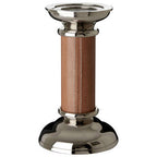 Genuine Tan Leather Small Candle Holder