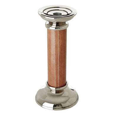 Genuine Tan Leather Large Candle Holder