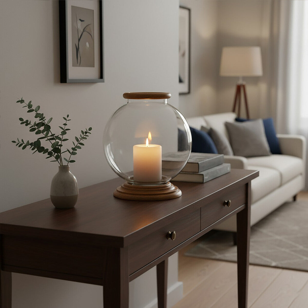 Hurricane Large Glass Candle Holder