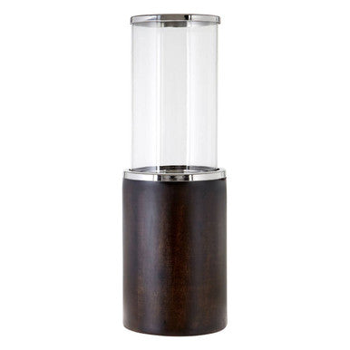 Small Mango Wood Hurricane Candle Holder
