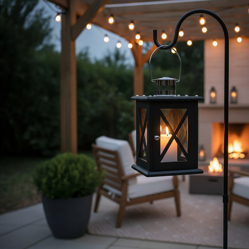 Small Black Criss Cross Lantern