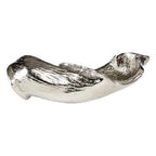 Textured Nickel Finish Small Leaf Dish