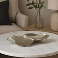 Textured Nickel Finish Small Leaf Dish