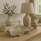 Textured Nickel Finish Small Leaf Dish