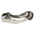 Textured Nickel Finish Large Leaf Dish