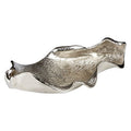 Textured Nickel Finish Large Leaf Dish
