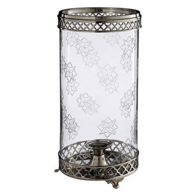 Hurricane Candle Holder with Nickel Finish