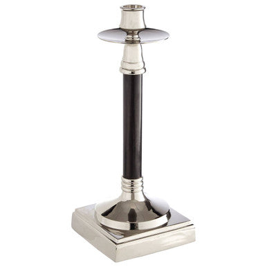 Nickel and Black Finish Candle Holder