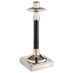 Nickel and Black Finish Candle Holder