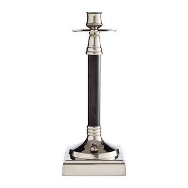 Nickel and Black Finish Candle Holder