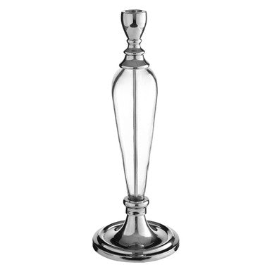 Nickel and Glass Candle Holder