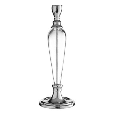 Nickel and Glass Candle Holder
