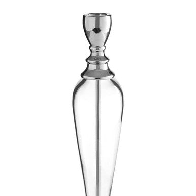 Nickel and Glass Candle Holder