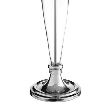 Nickel and Glass Candle Holder