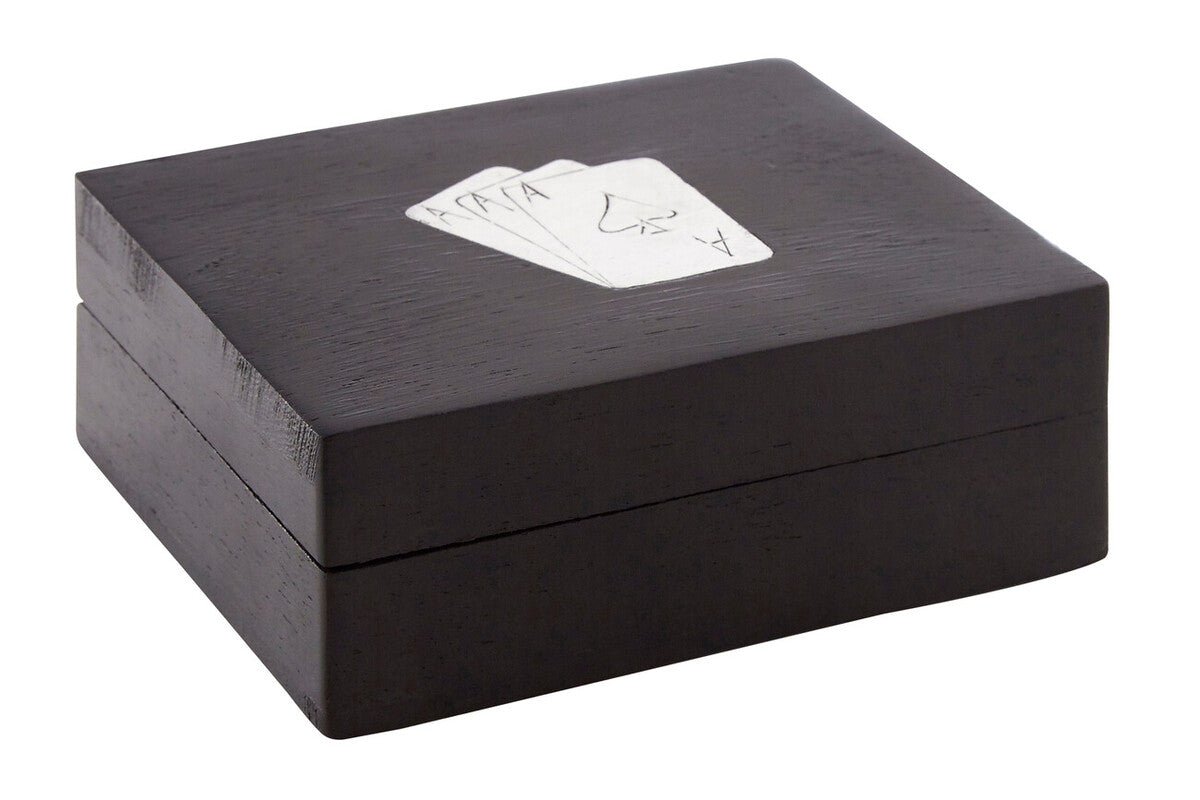 Black Mango Wood Playing Card Box