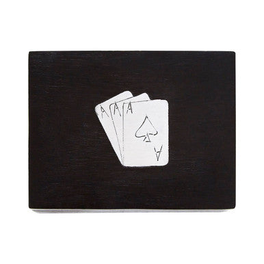Black Mango Wood Playing Card Box