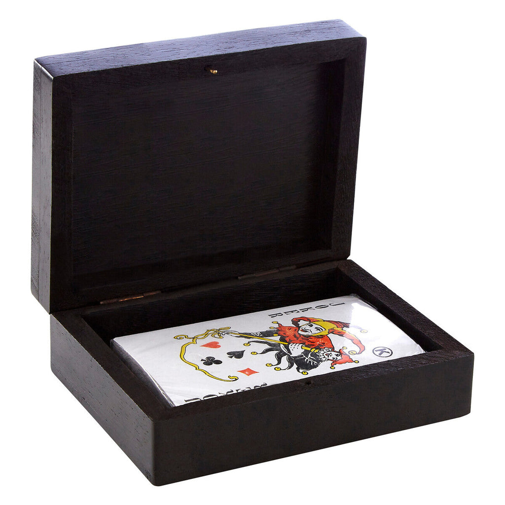 Black Mango Wood Playing Card Box