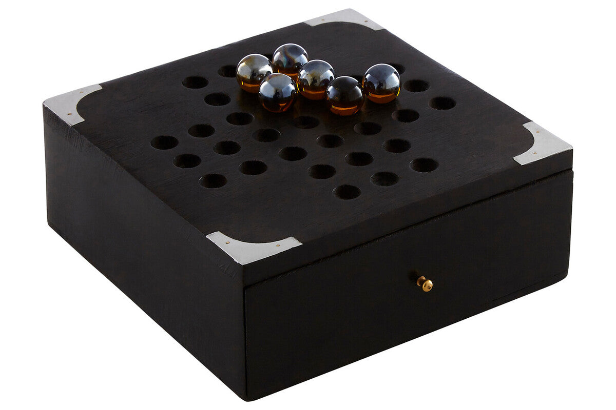 Black Sheesham Wood Solitaire Games Box