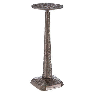 Pewter Finish Large Candle Holder