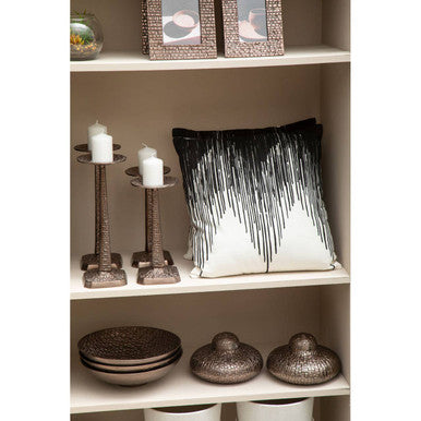 Pewter Finish Large Candle Holder