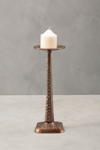 Pewter Finish Large Candle Holder