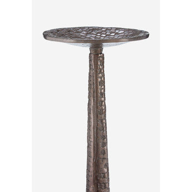 Pewter Finish Large Candle Holder