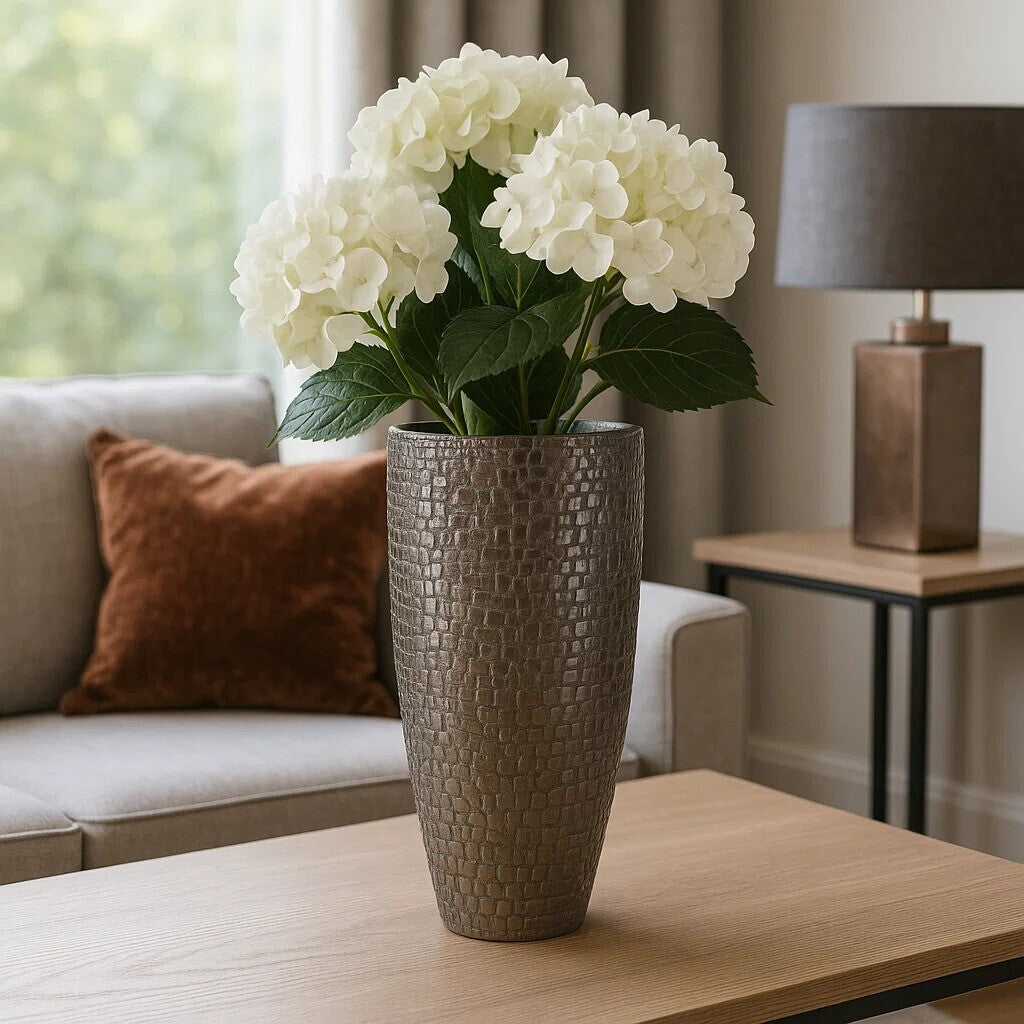Pewter Finish Large Vase