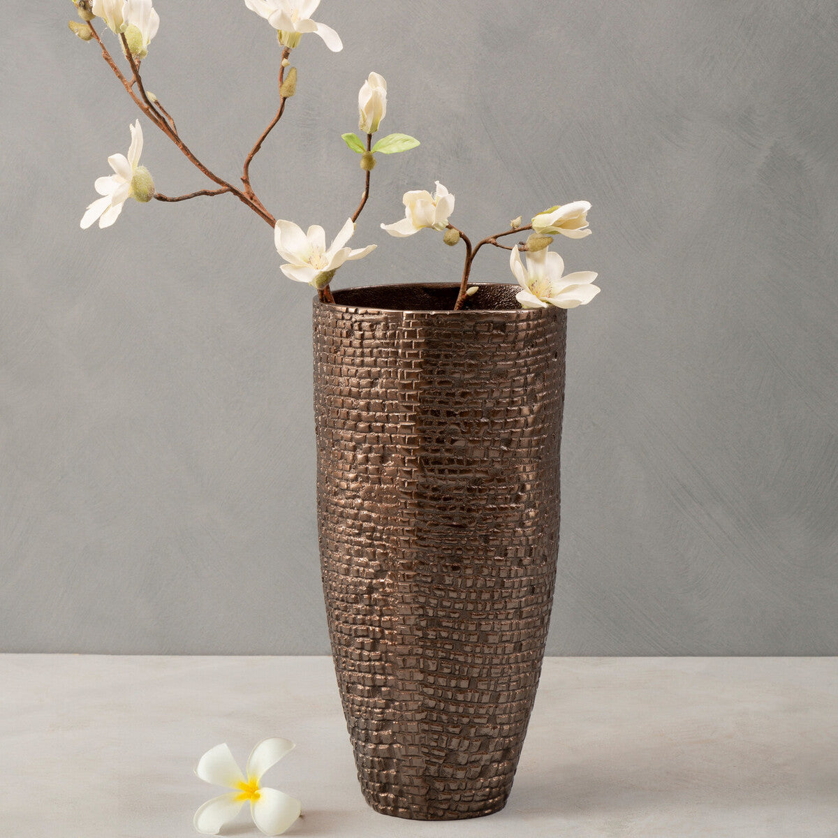 Pewter Finish Large Vase