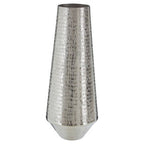 Silver Hammered Effect Large Vase