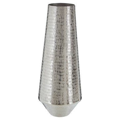Silver Hammered Effect Large Vase
