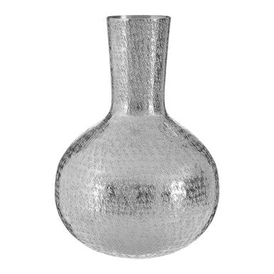 Silver Hammered Effect Bottle Vase
