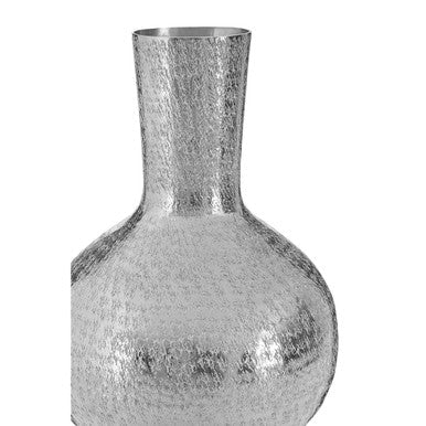 Silver Hammered Effect Bottle Vase