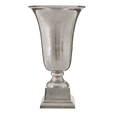 Small Silver Finish Fluted Vase