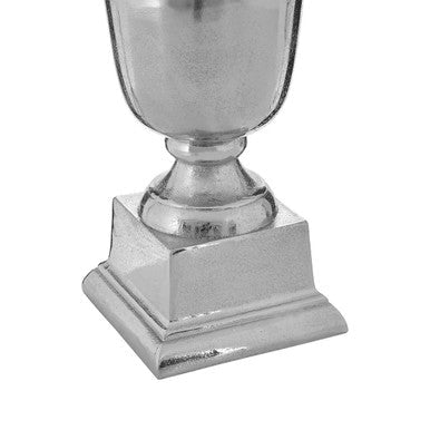 Small Silver Finish Fluted Vase